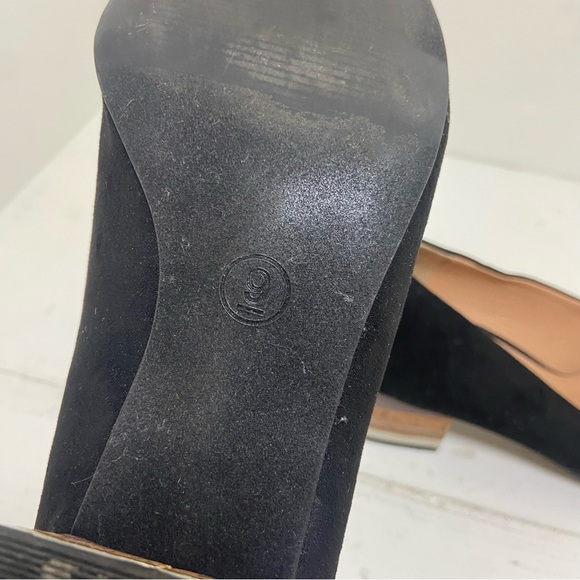 Women's Faryl by Farylrobin Bella Stack Block Heel Pumps Black Size 9 - Picture 8 of 11